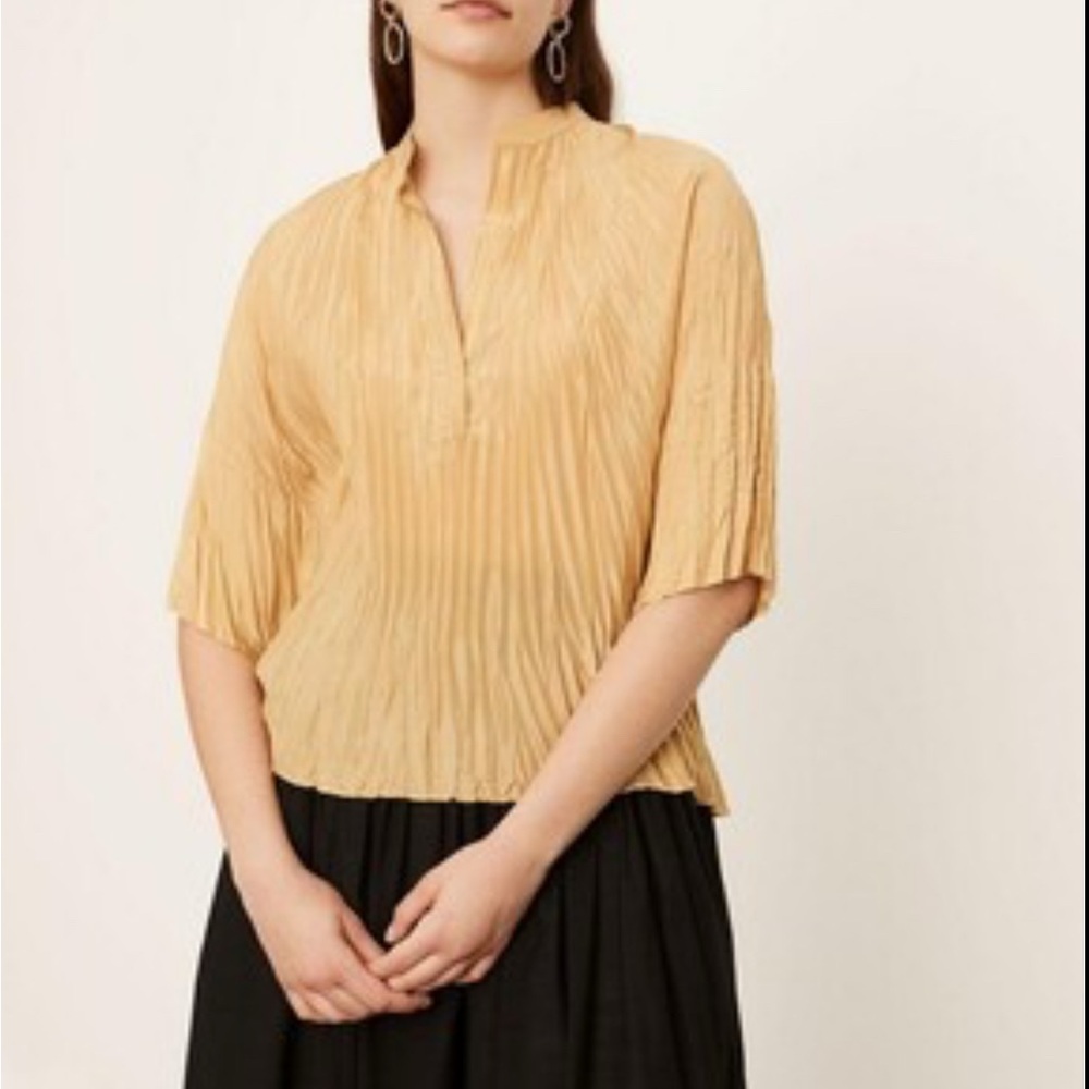 Vince Pleated Gold Women's Top
